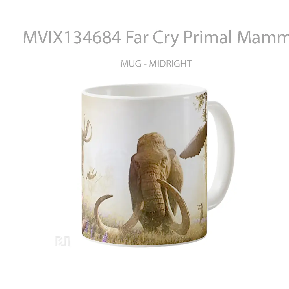 Mug Far Cry Primal Mammoth Hunt Gelas Keramik Unik - All-side / Desain