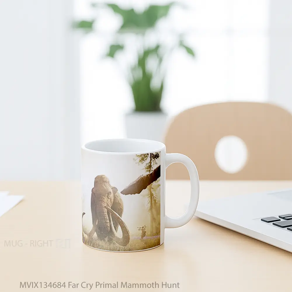 Mug Far Cry Primal Mammoth Hunt Gelas Keramik Unik - All-side / Desain