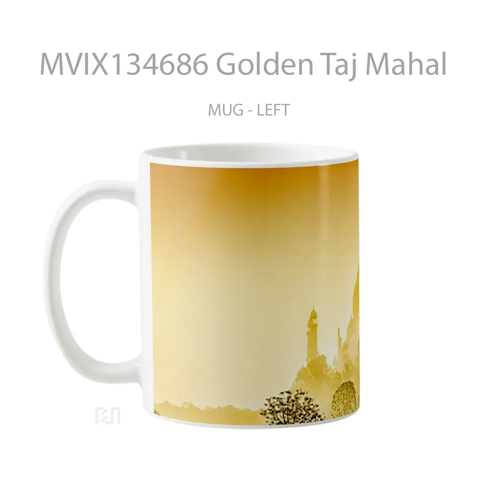 Mug Golden Taj Mahal Gelas Keramik Unik - All-side / Desain