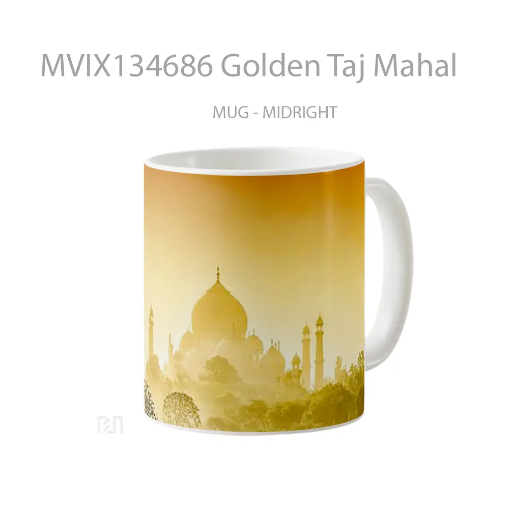 Mug Golden Taj Mahal Gelas Keramik Unik - All-side / Desain