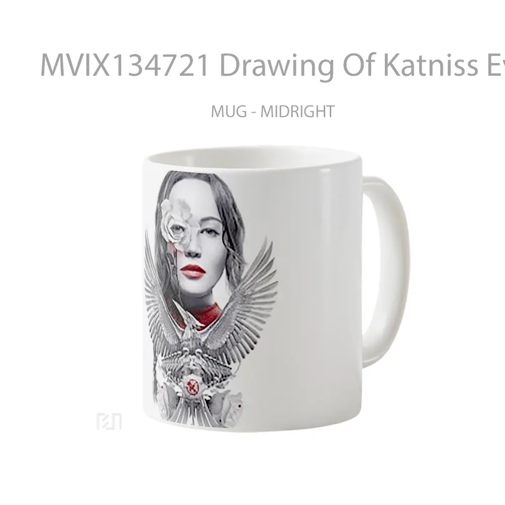 Mug Drawing Of Katniss Everdeen As A Mockingjay Gelas Keramik Unik - All-side / Desain