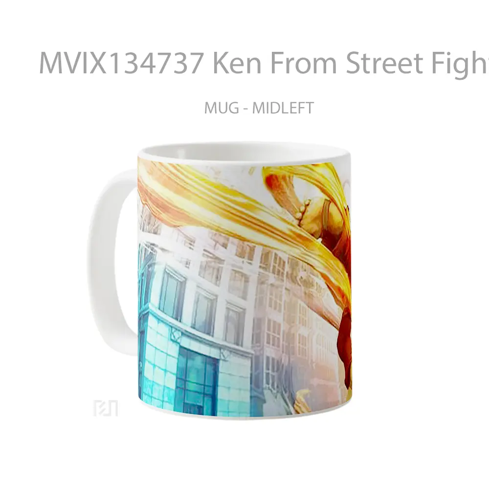 Mug Ken From Street Fighter V Cangkir Gamer - All-side / Desain