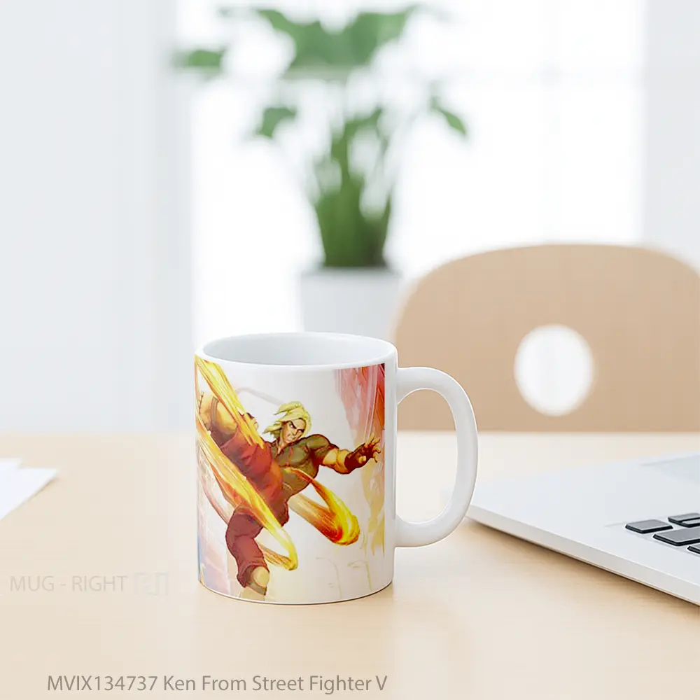 Mug Ken From Street Fighter V Cangkir Gamer - All-side / Desain
