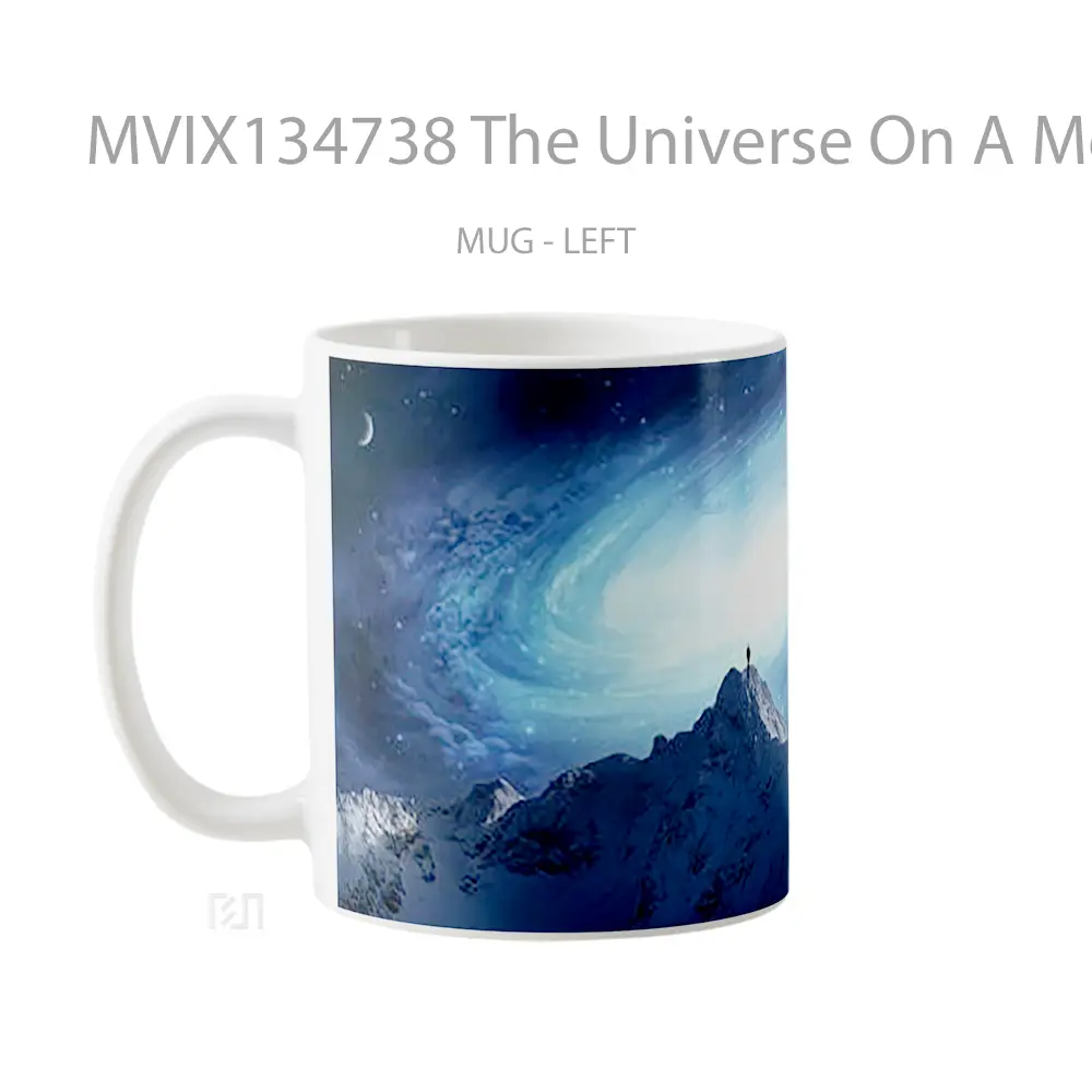 Mug The Universe On A Mountain Gelas Pemandangan Alam - All-side / Desain