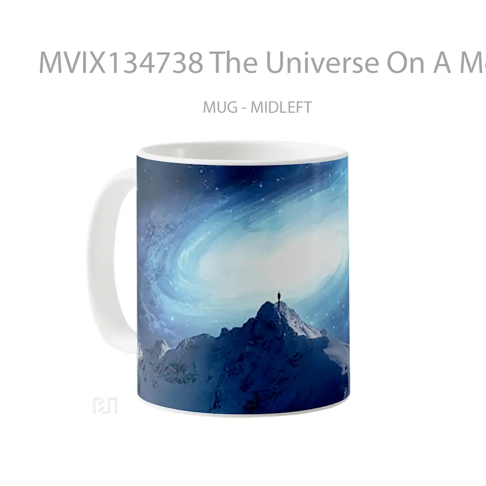 Mug The Universe On A Mountain Gelas Pemandangan Alam - All-side / Desain