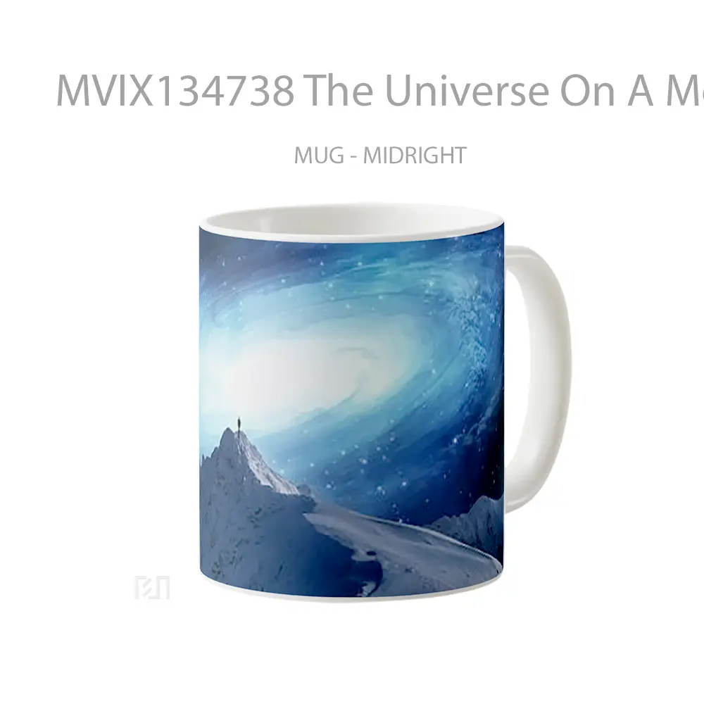 Mug The Universe On A Mountain Gelas Pemandangan Alam - All-side / Desain