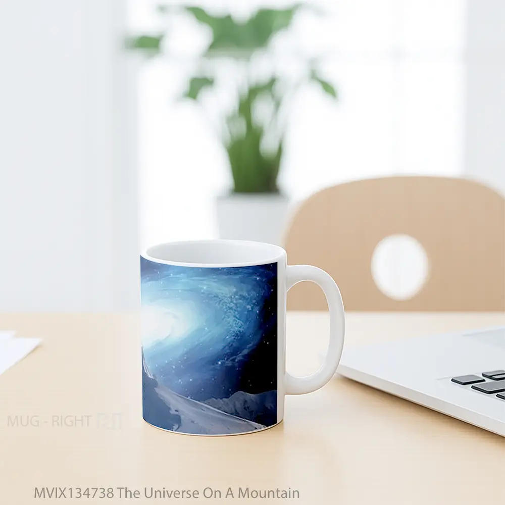 Mug The Universe On A Mountain Gelas Pemandangan Alam - All-side / Desain