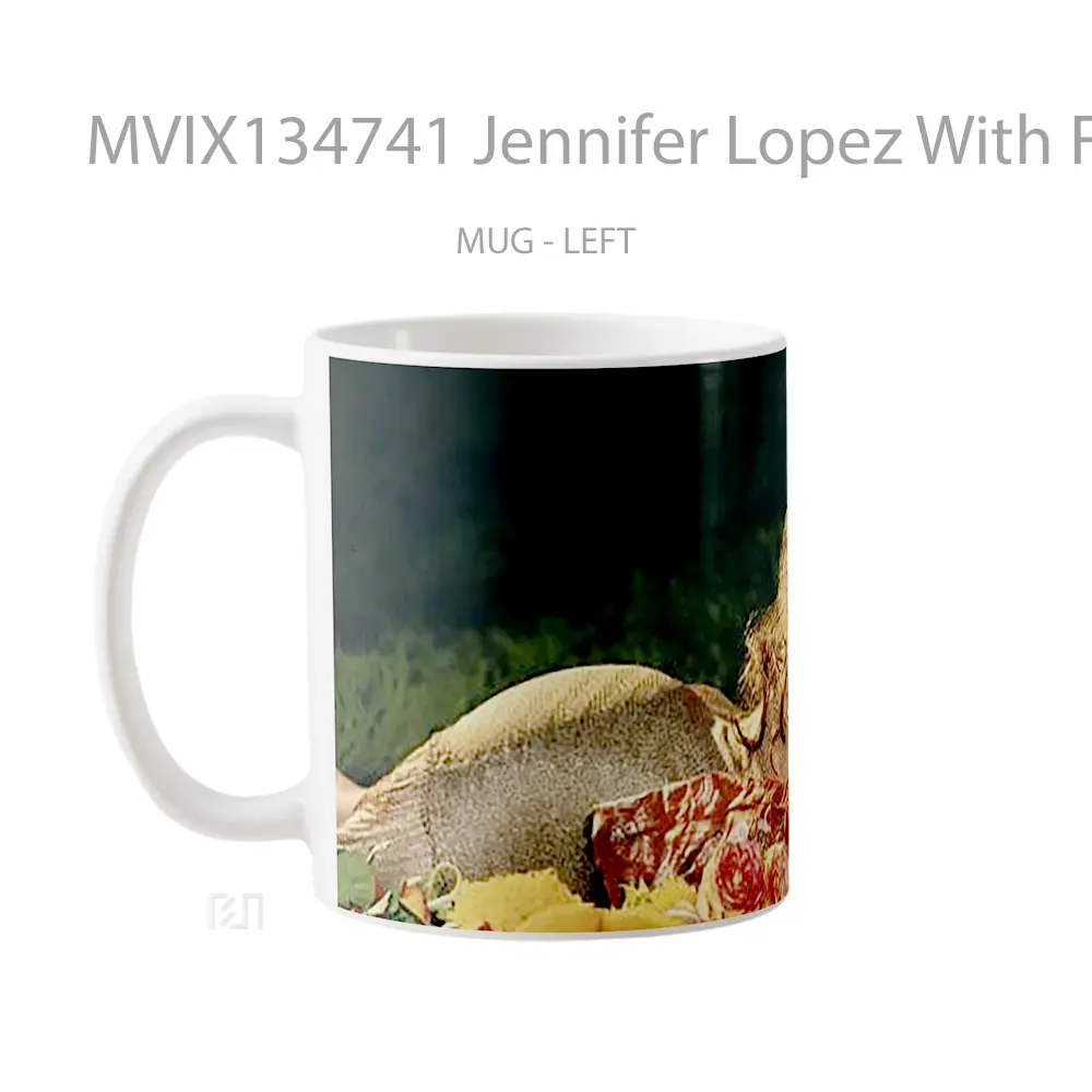 Mug Jennifer Lopez With Flowers Gelas Selebriti - All-side / Desain
