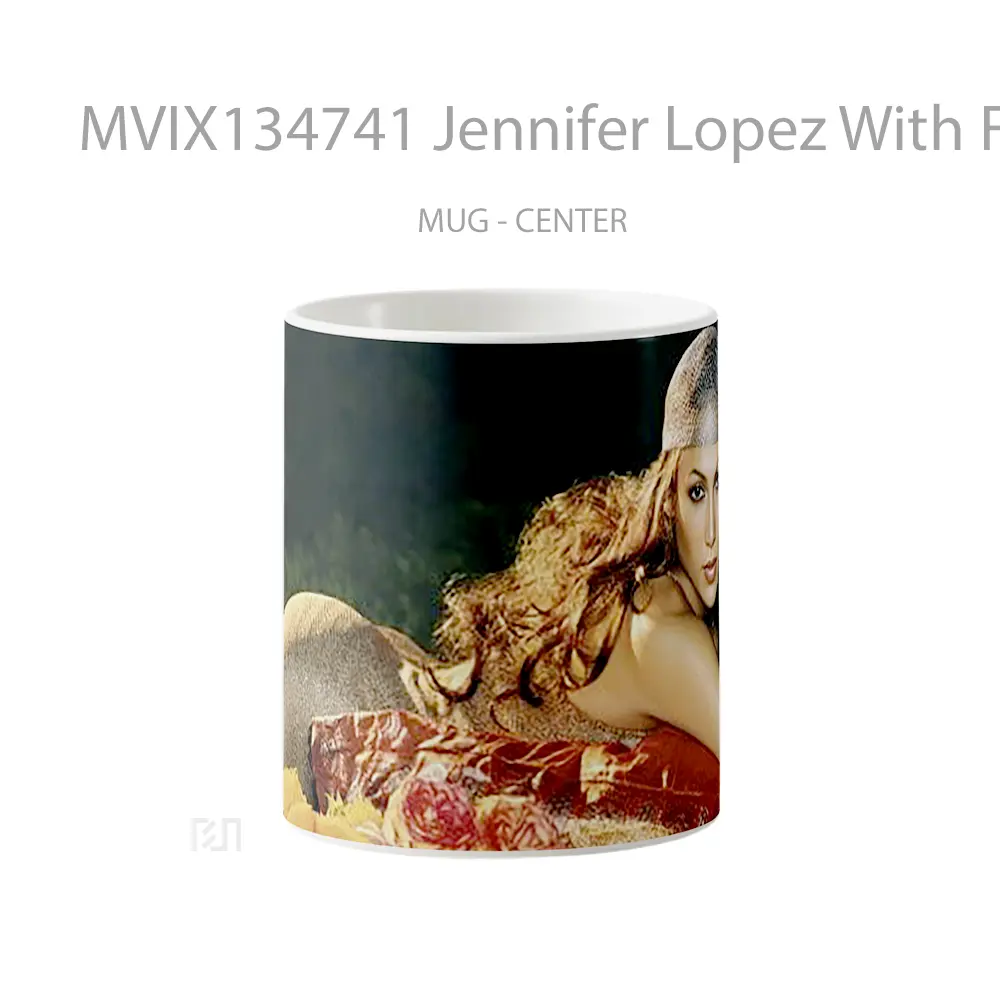 Mug Jennifer Lopez With Flowers Gelas Selebriti