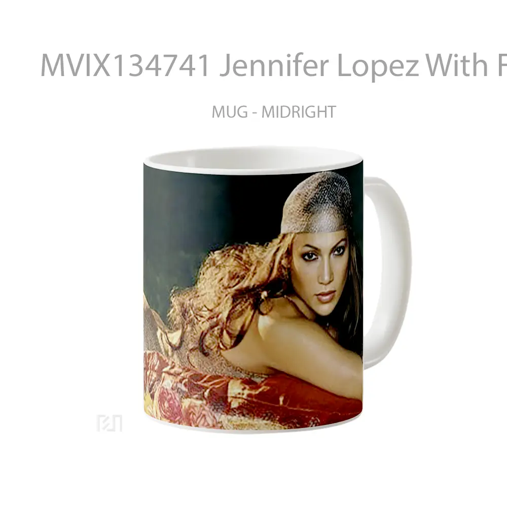 Mug Jennifer Lopez With Flowers Gelas Selebriti - All-side / Desain