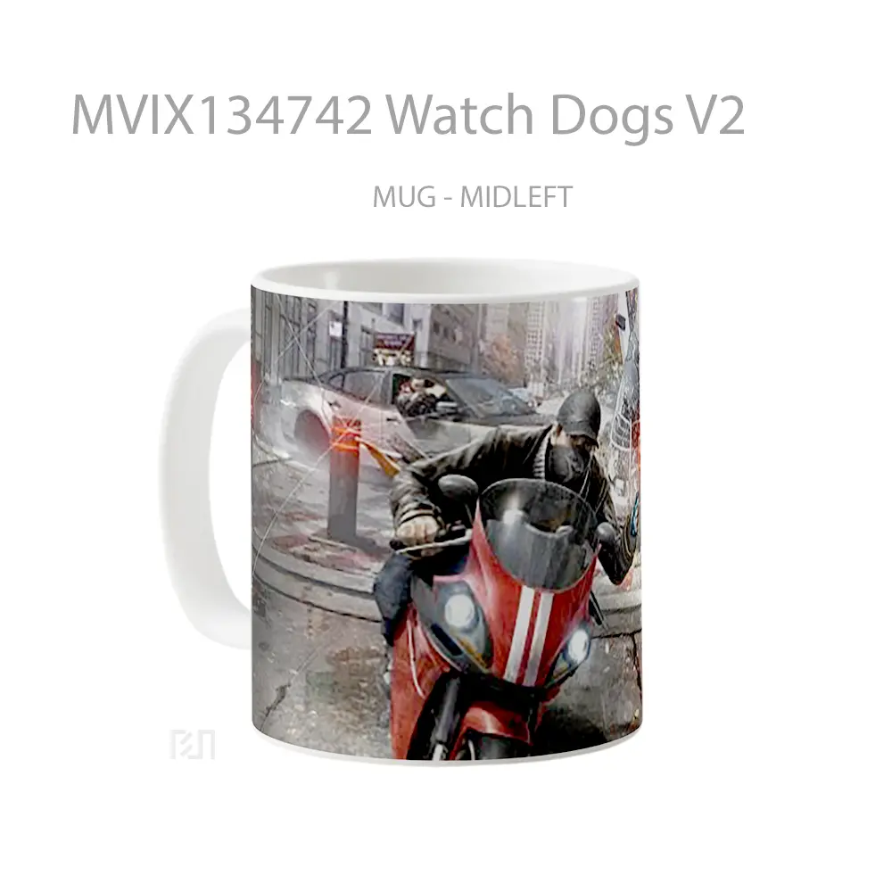 Mug Watch Dogs V2 Gelas Hewan Lucu - All-side / Desain