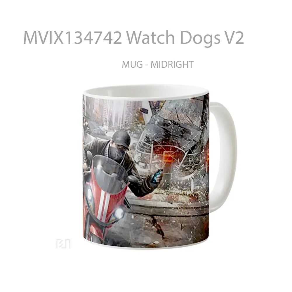 Mug Watch Dogs V2 Gelas Hewan Lucu - All-side / Desain