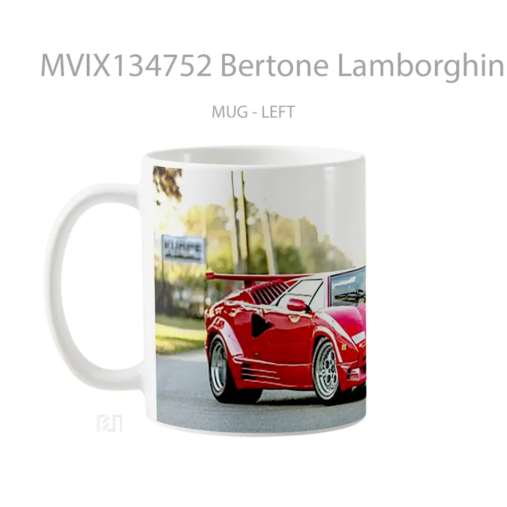 Mug Bertone Lamborghini Countach Red Cangkir Mobil - All-side / Desain