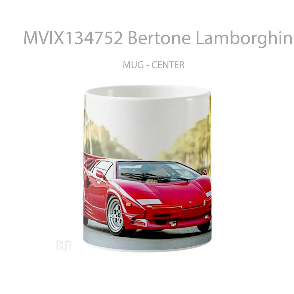 Mug Bertone Lamborghini Countach Red Cangkir Mobil