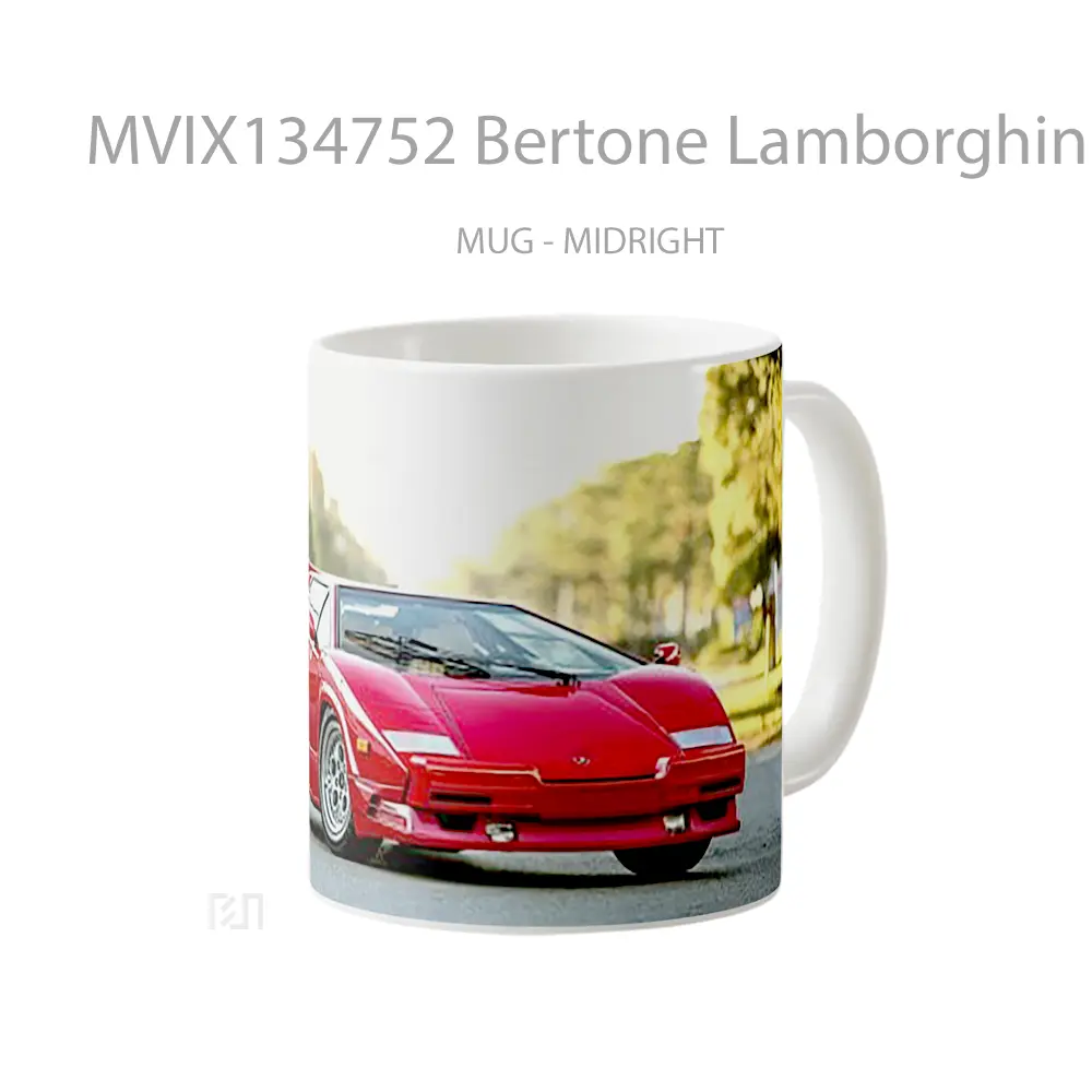 Mug Bertone Lamborghini Countach Red Cangkir Mobil - All-side / Desain