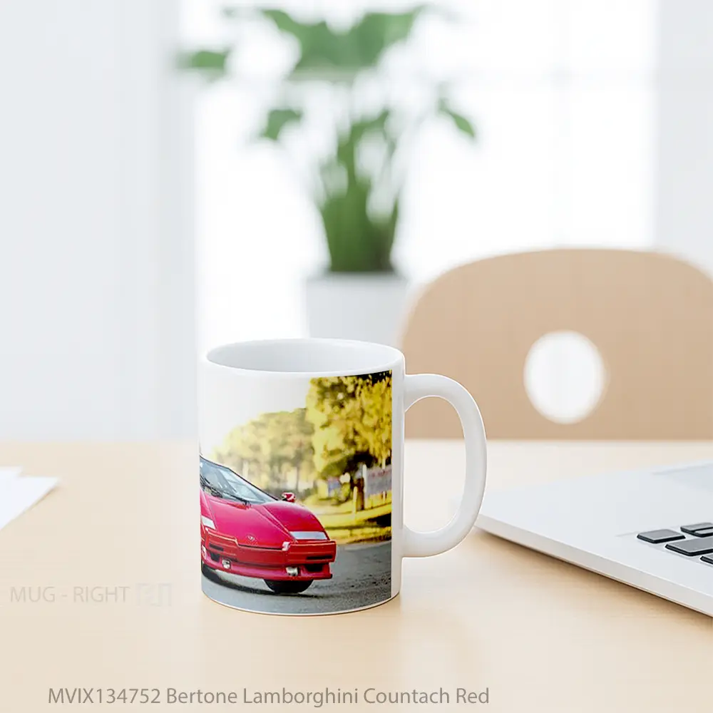 Mug Bertone Lamborghini Countach Red Cangkir Mobil - All-side / Desain