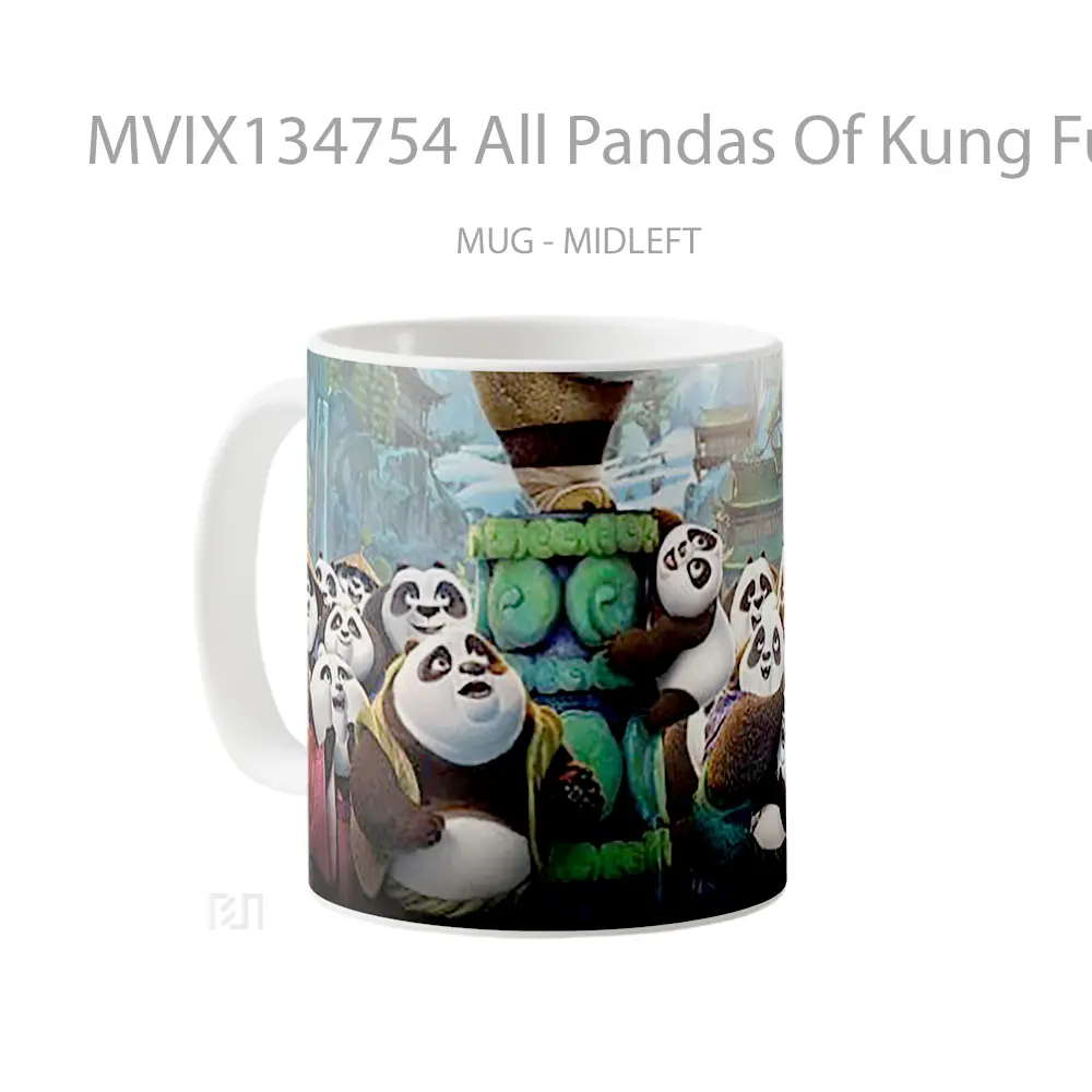 Mug All Pandas Of Kung Fu Panda 3 Gelas Hewan Lucu - All-side / Desain