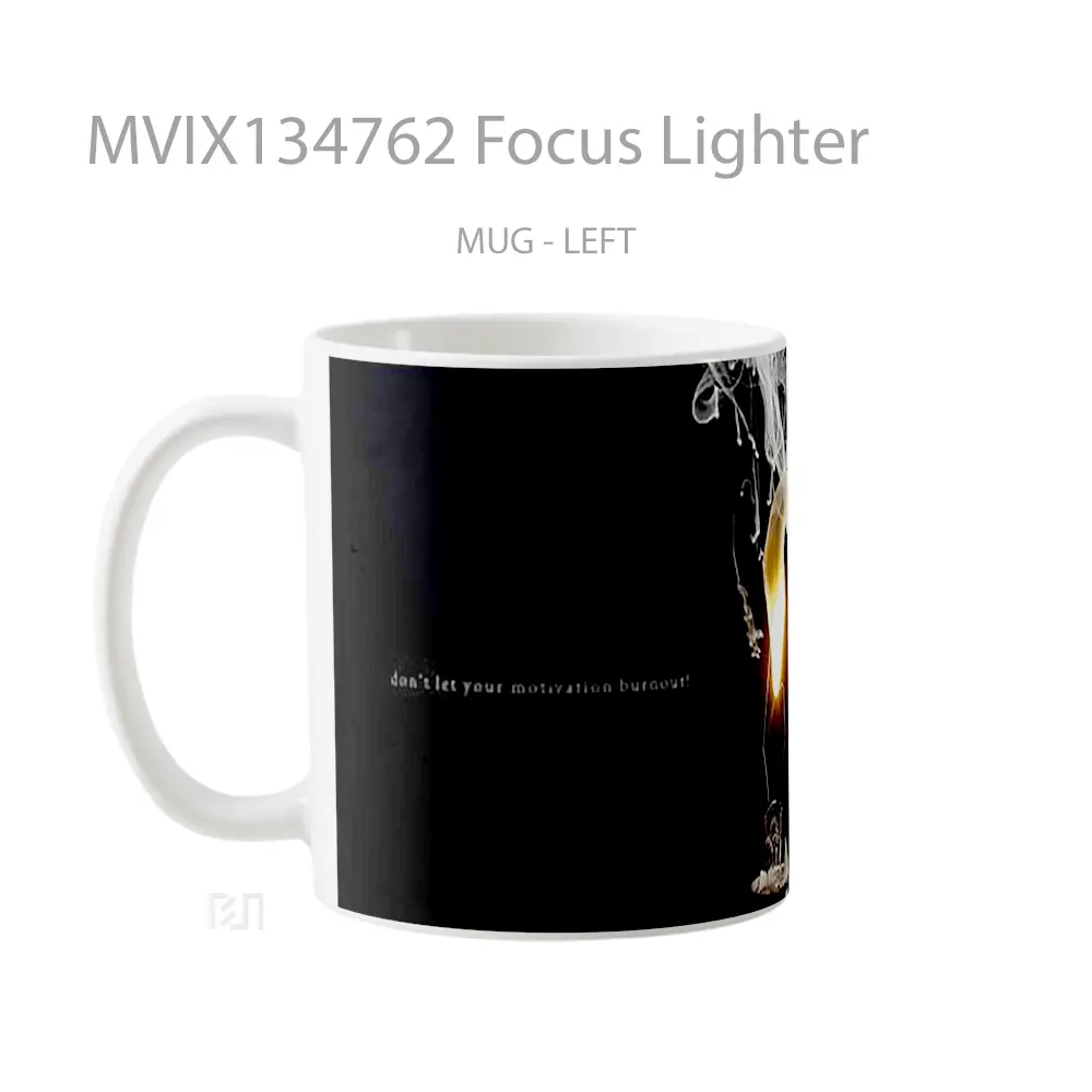 Mug Focus Lighter Gelas Keramik Unik - All-side / Desain
