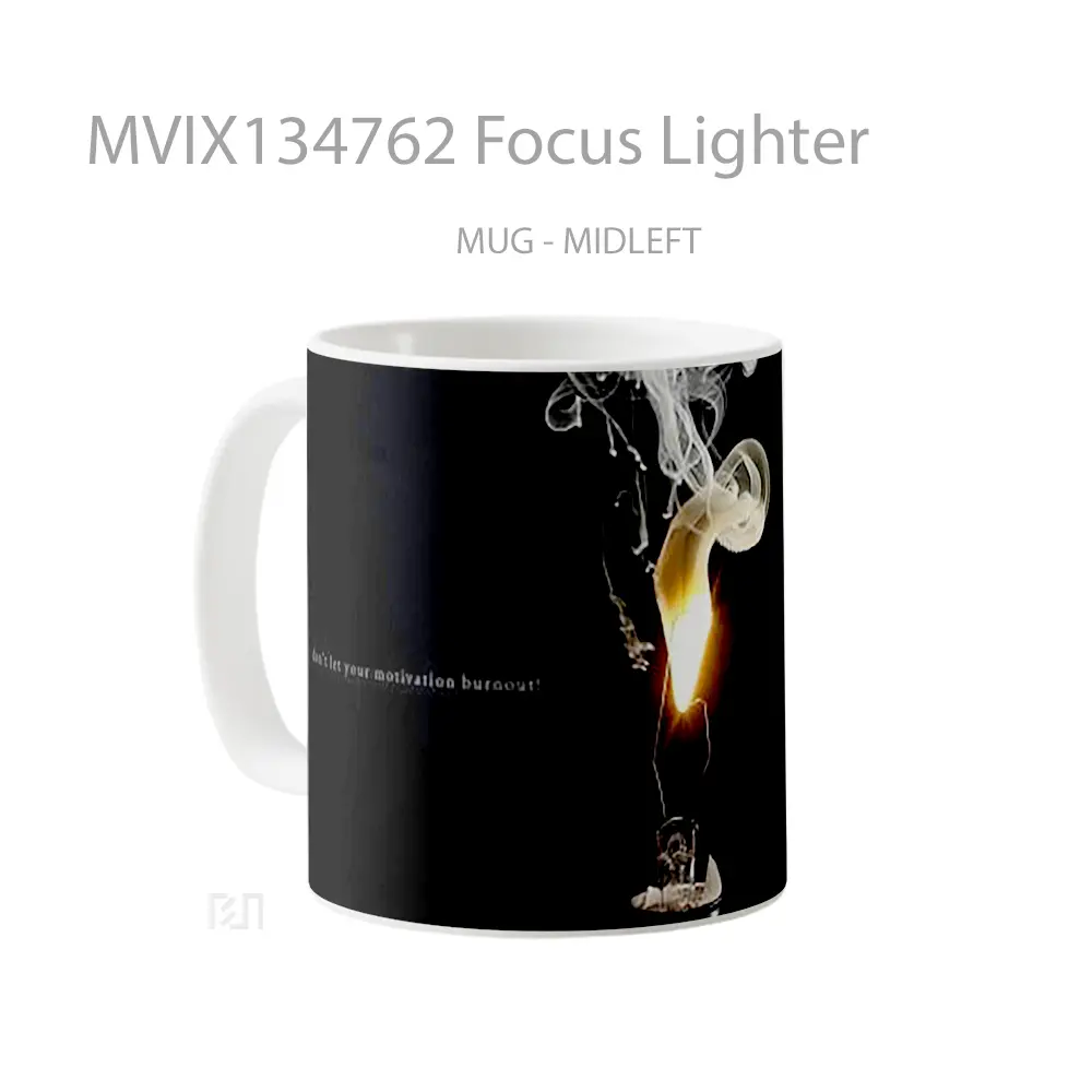 Mug Focus Lighter Gelas Keramik Unik - All-side / Desain
