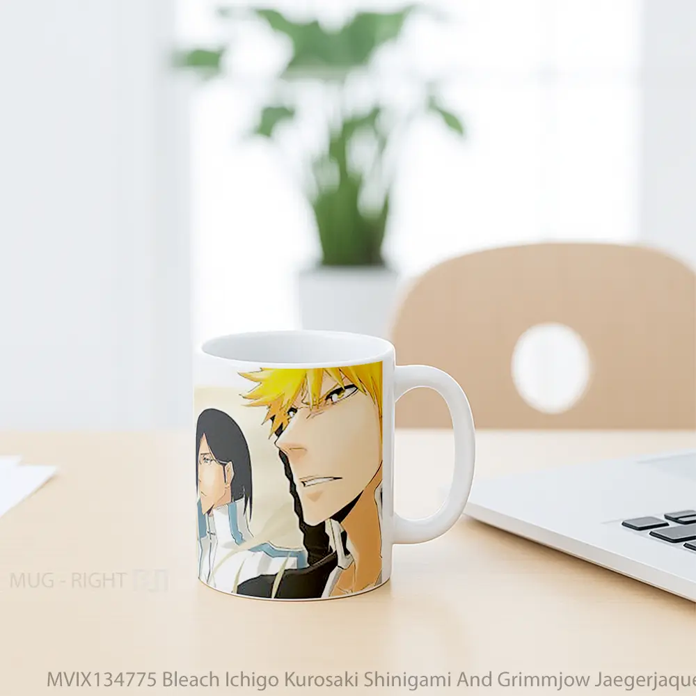 Mug Bleach Ichigo Kurosaki Shinigami And Grimmjow Jaegerjaquez Cangkir Anime - All-side / Desain