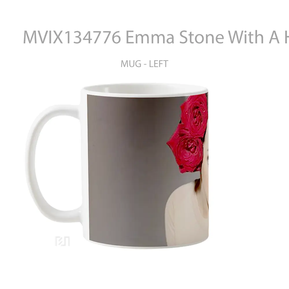 Mug Emma Stone With A Headdress Of Roses Gelas Selebriti - All-side / Desain