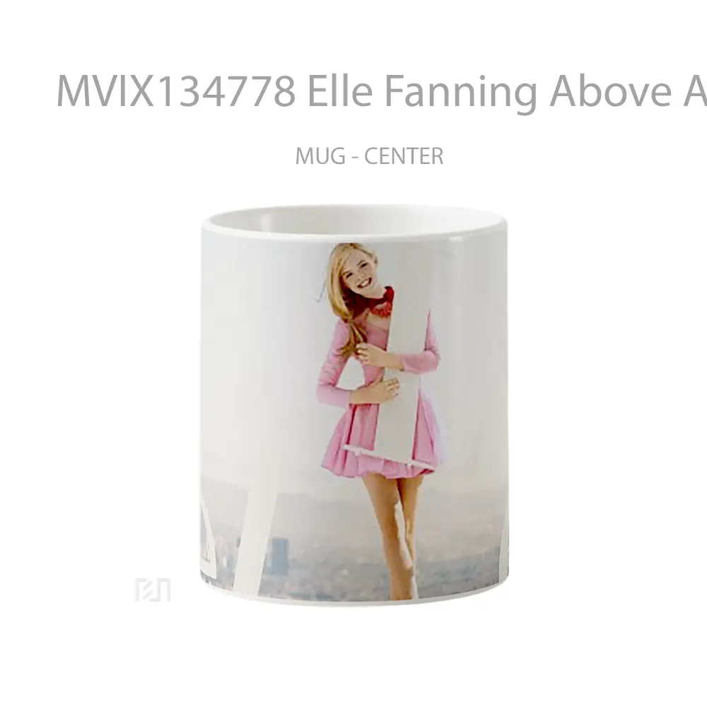Mug Elle Fanning Above A City Gelas Keramik Unik