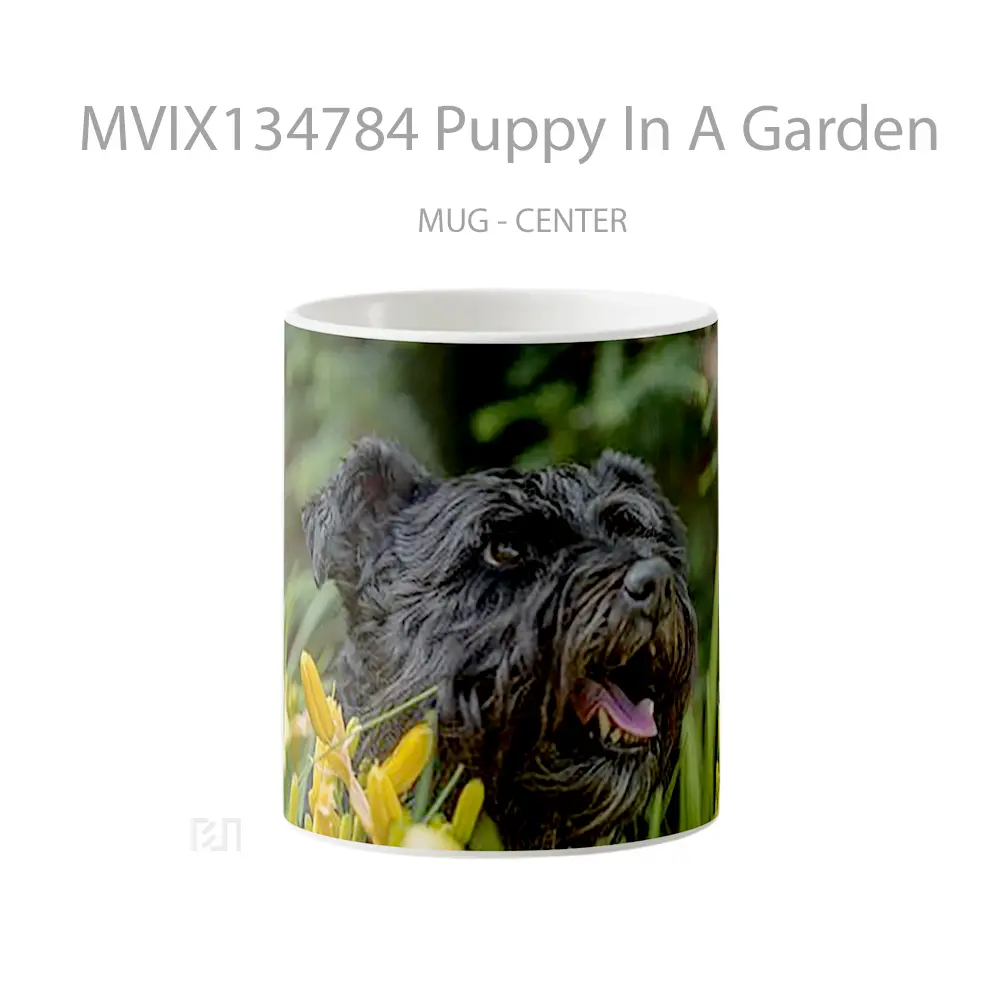 Mug Puppy In A Garden Gelas Hewan Lucu