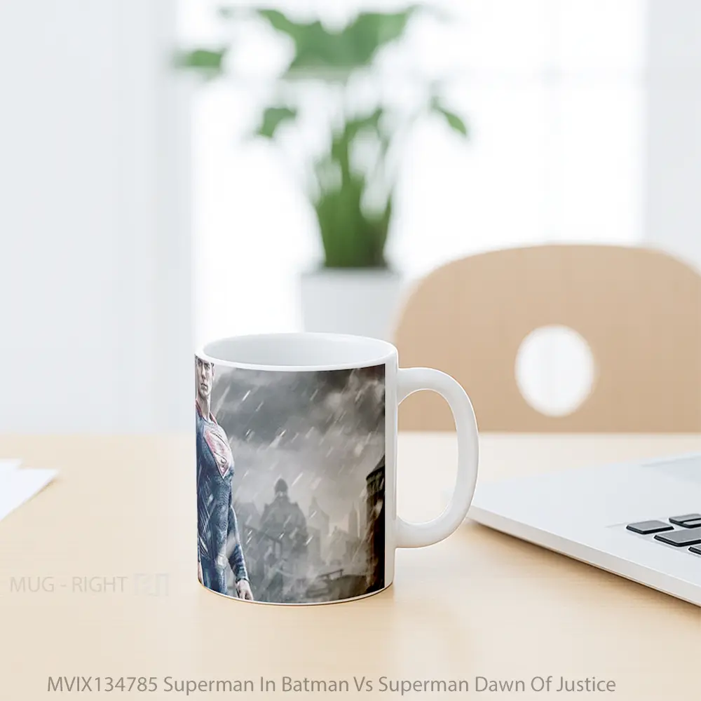 Mug Superman In Batman Vs Superman Dawn Of Justice Gelas Superhero - All-side / Desain