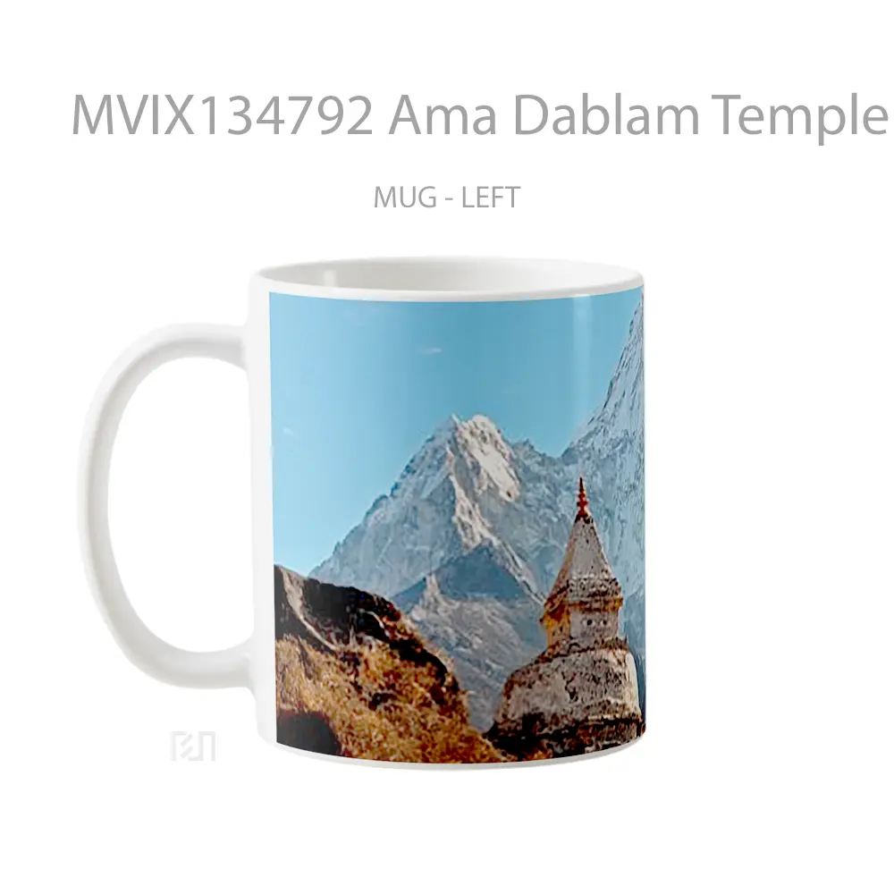 Mug Ama Dablam Temple In The Himalayas Gelas Keramik Unik - All-side / Desain