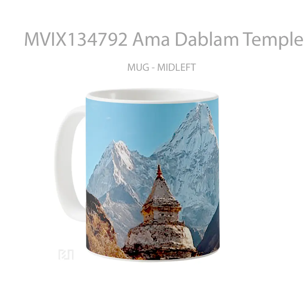 Mug Ama Dablam Temple In The Himalayas Gelas Keramik Unik - All-side / Desain