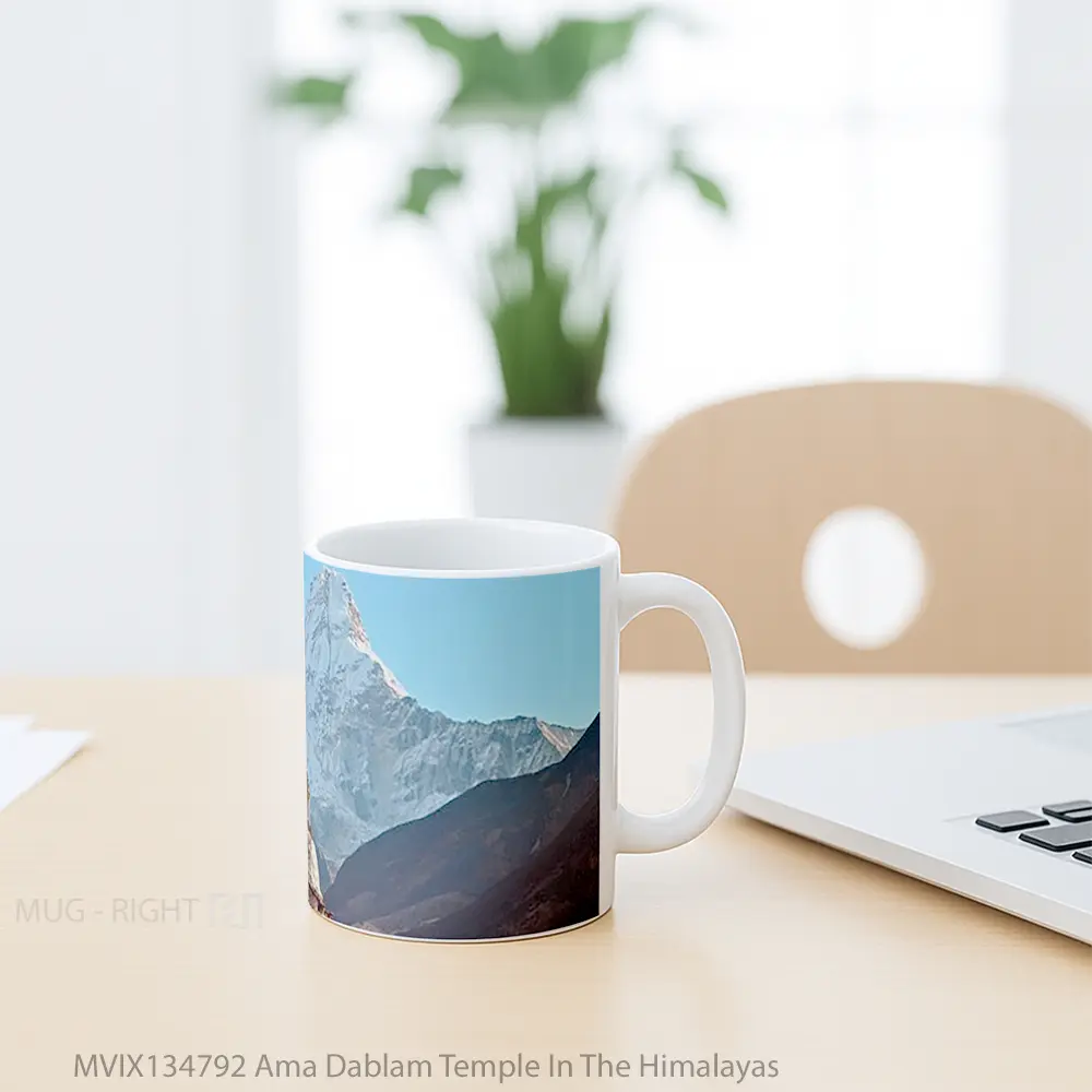 Mug Ama Dablam Temple In The Himalayas Gelas Keramik Unik - All-side / Desain