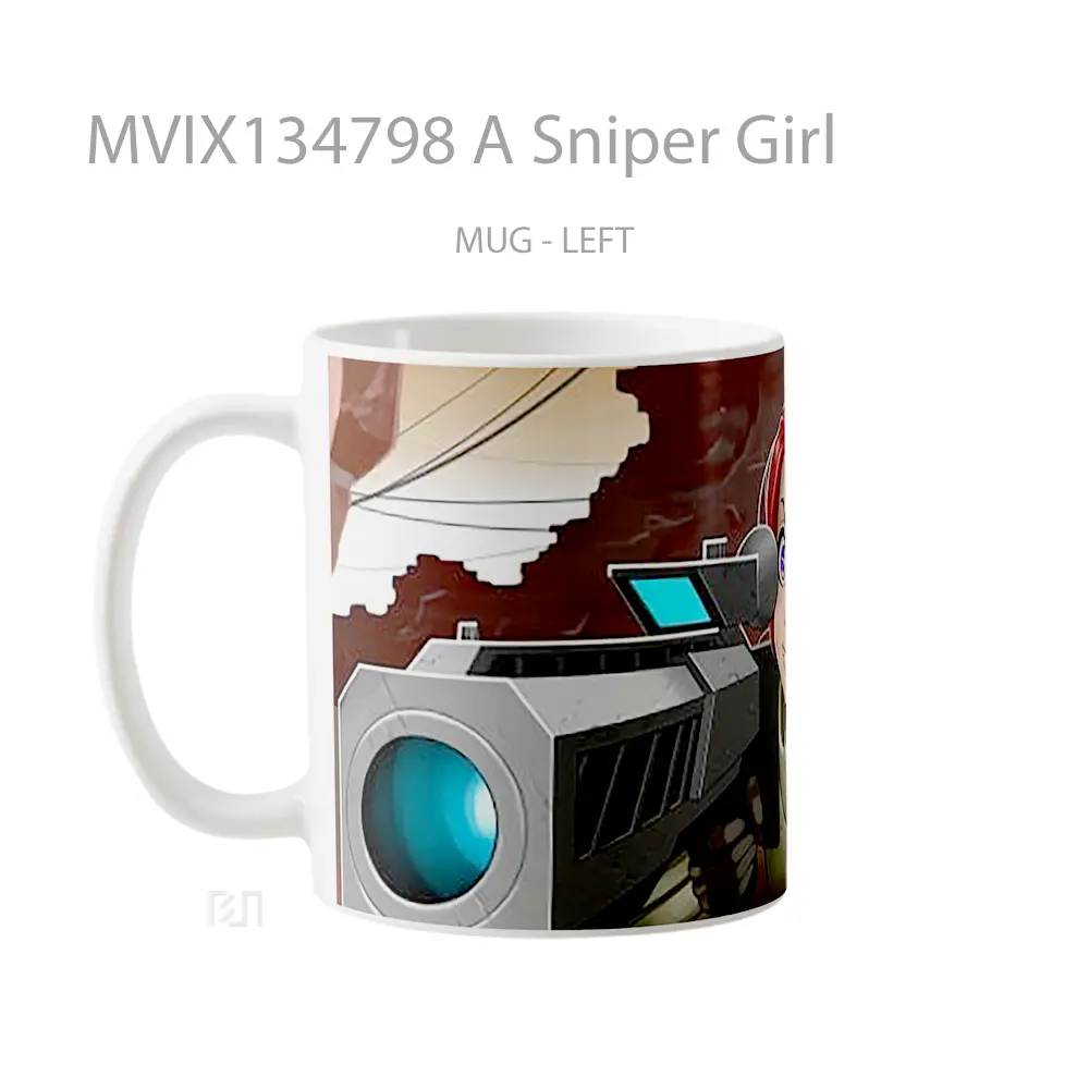 Mug A Sniper Girl Gelas Keramik Unik - All-side / Desain