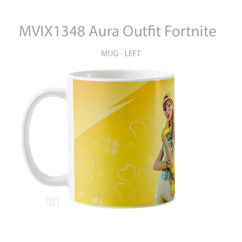Mug Aura Outfit Fortnite Cangkir Gamer - All-side / Desain