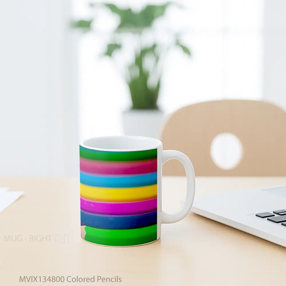 Mug Colored Pencils Gelas Keramik Unik - All-side / Desain