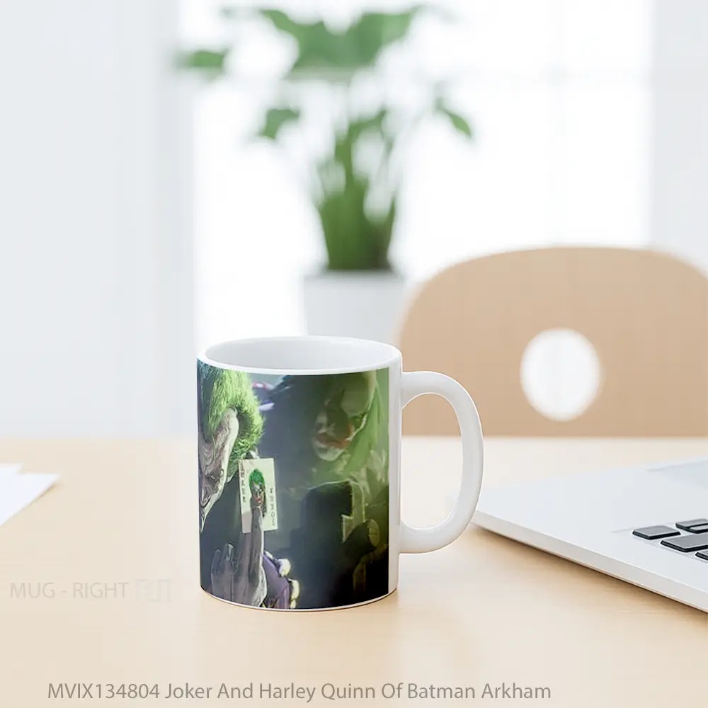 Mug Joker And Harley Quinn Of Batman Arkham Gelas Superhero - All-side / Desain