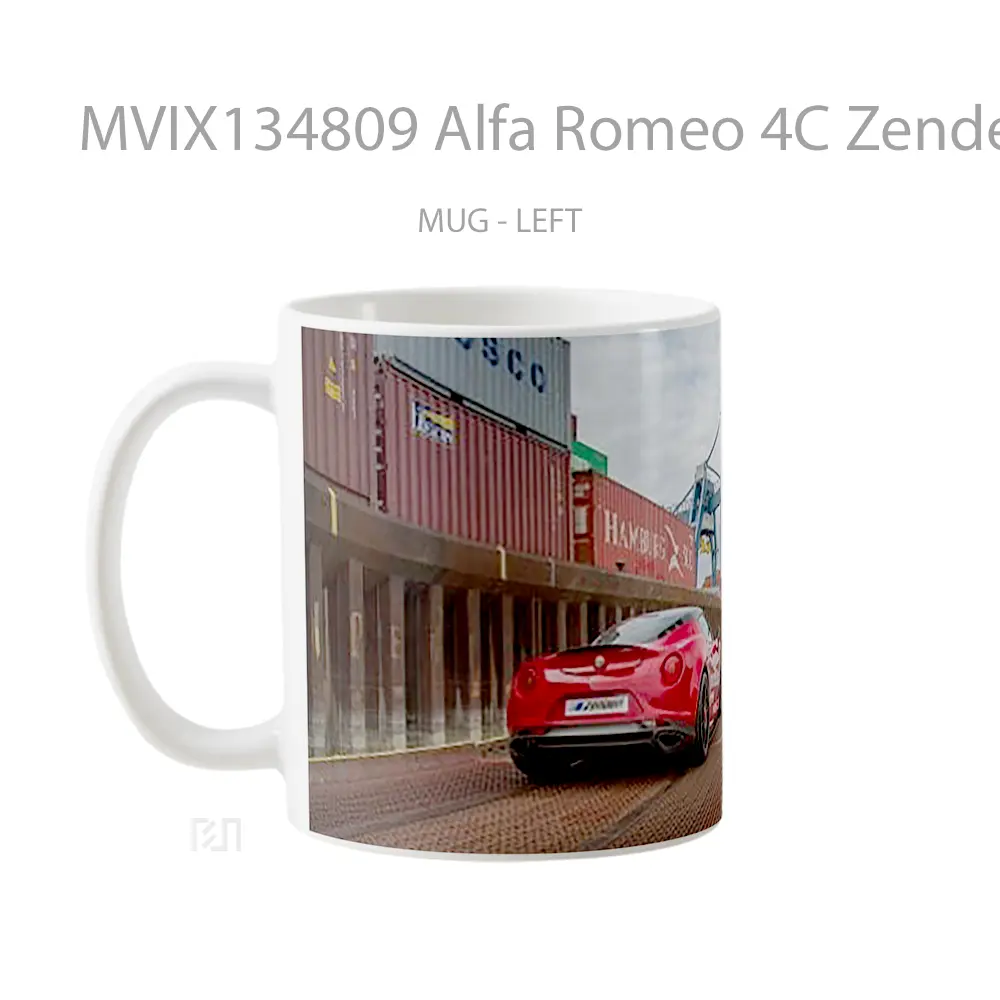 Mug Alfa Romeo 4C Zender Red Cangkir Mobil - All-side / Desain