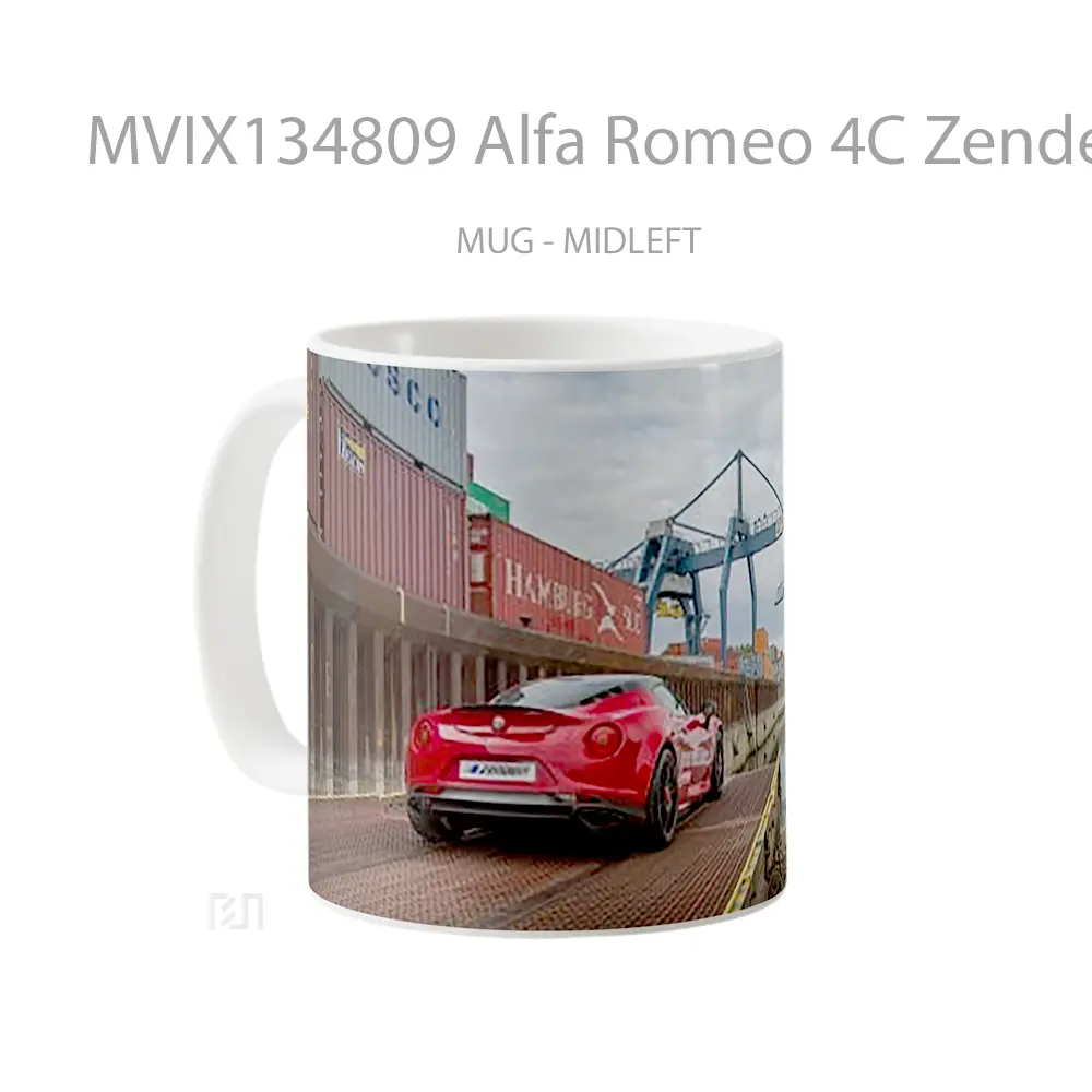 Mug Alfa Romeo 4C Zender Red Cangkir Mobil - All-side / Desain
