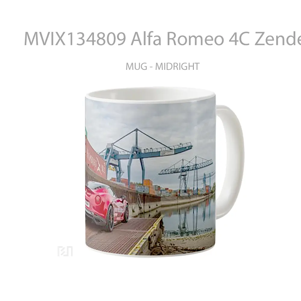 Mug Alfa Romeo 4C Zender Red Cangkir Mobil - All-side / Desain