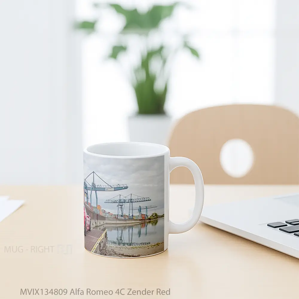 Mug Alfa Romeo 4C Zender Red Cangkir Mobil - All-side / Desain