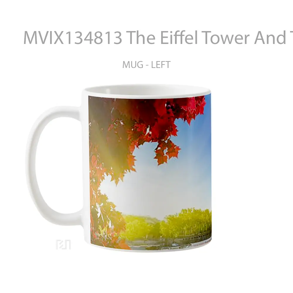 Mug The Eiffel Tower And The Sun Gelas Keramik Unik - All-side / Desain
