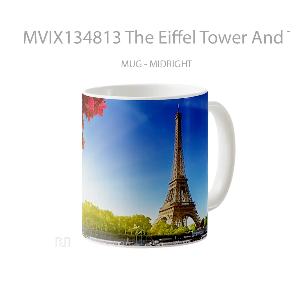 Mug The Eiffel Tower And The Sun Gelas Keramik Unik - All-side / Desain