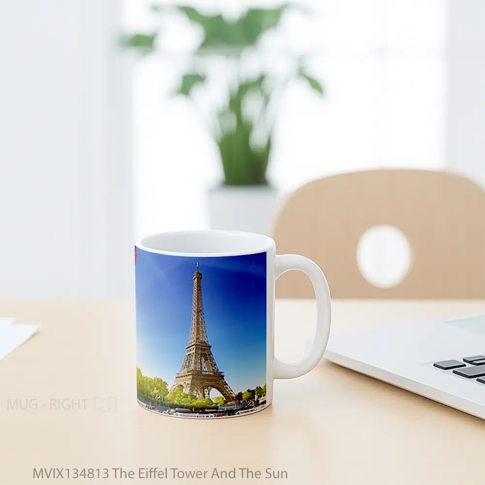 Mug The Eiffel Tower And The Sun Gelas Keramik Unik - All-side / Desain