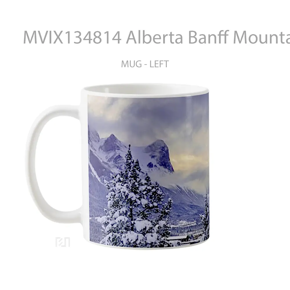 Mug Alberta Banff Mountain In Winter Gelas Pemandangan Alam - All-side / Desain