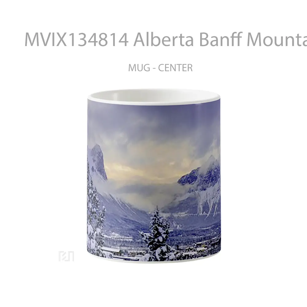 Mug Alberta Banff Mountain In Winter Gelas Pemandangan Alam