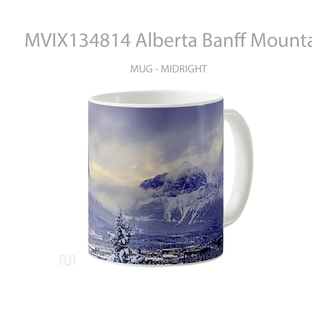 Mug Alberta Banff Mountain In Winter Gelas Pemandangan Alam - All-side / Desain