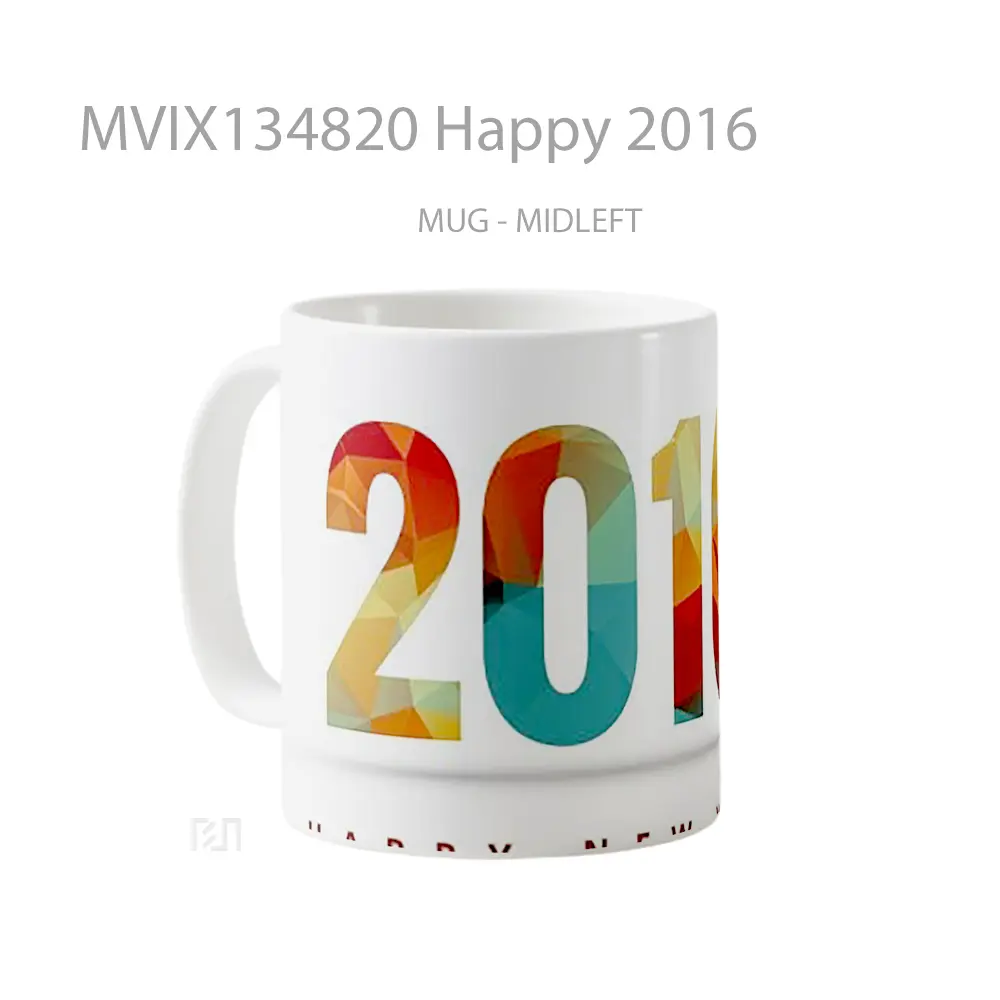 Mug Happy 2016 Gelas Keramik Unik - All-side / Desain