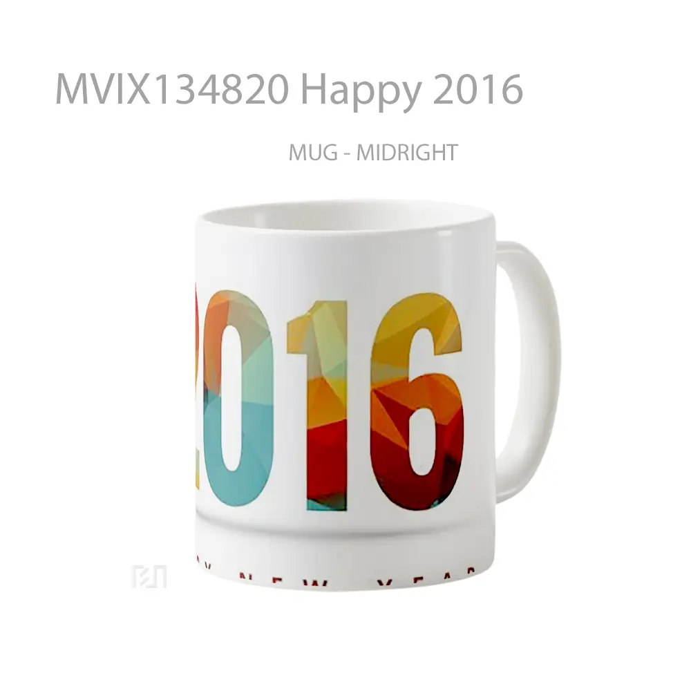Mug Happy 2016 Gelas Keramik Unik - All-side / Desain