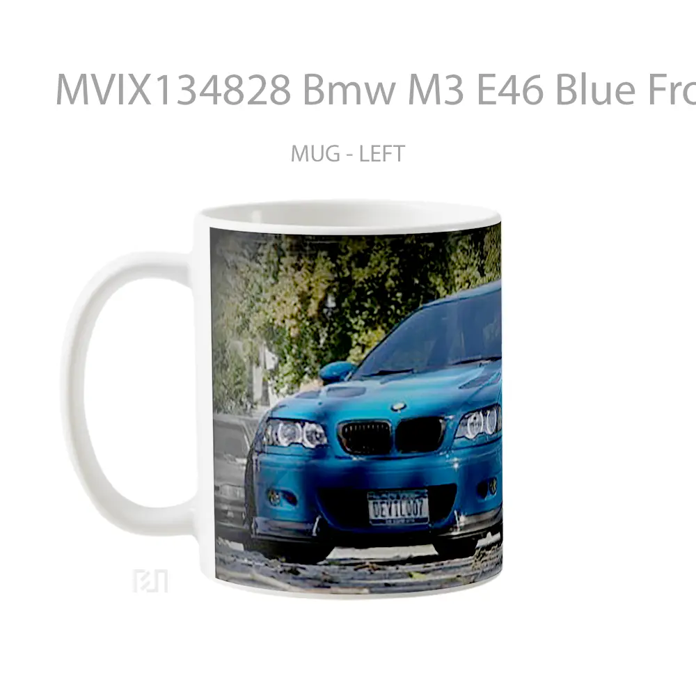 Mug Bmw M3 E46 Blue Front Cangkir Mobil - Tampak Tengah