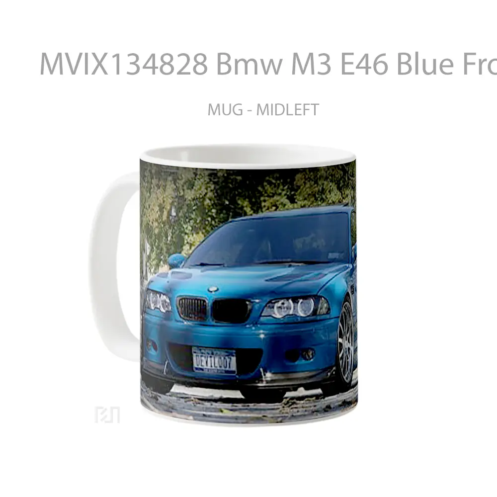 Mug Bmw M3 E46 Blue Front Cangkir Mobil - Tampak Tengah