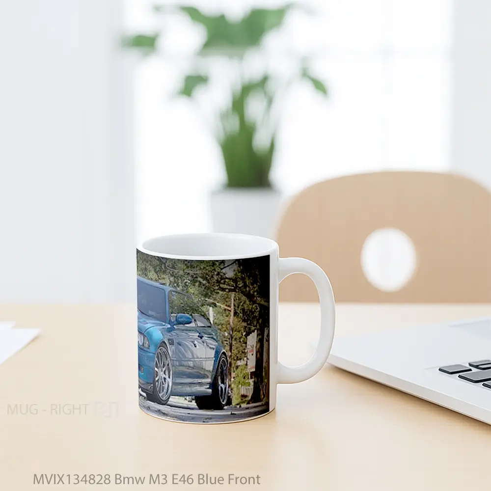 Mug Bmw M3 E46 Blue Front Cangkir Mobil - Tampak Tengah